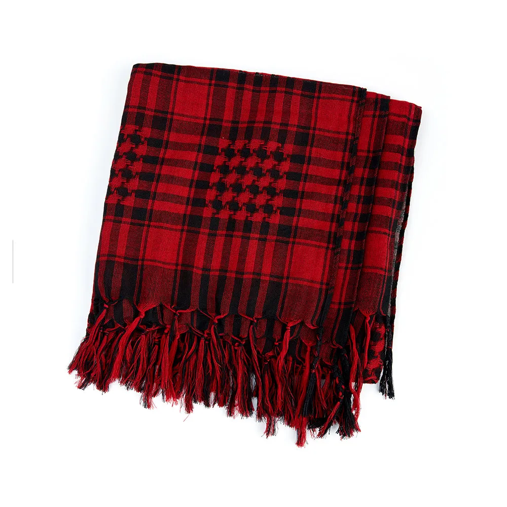 Akmax  100% Cotton Plaid Tassel Casual Work Scarf Set