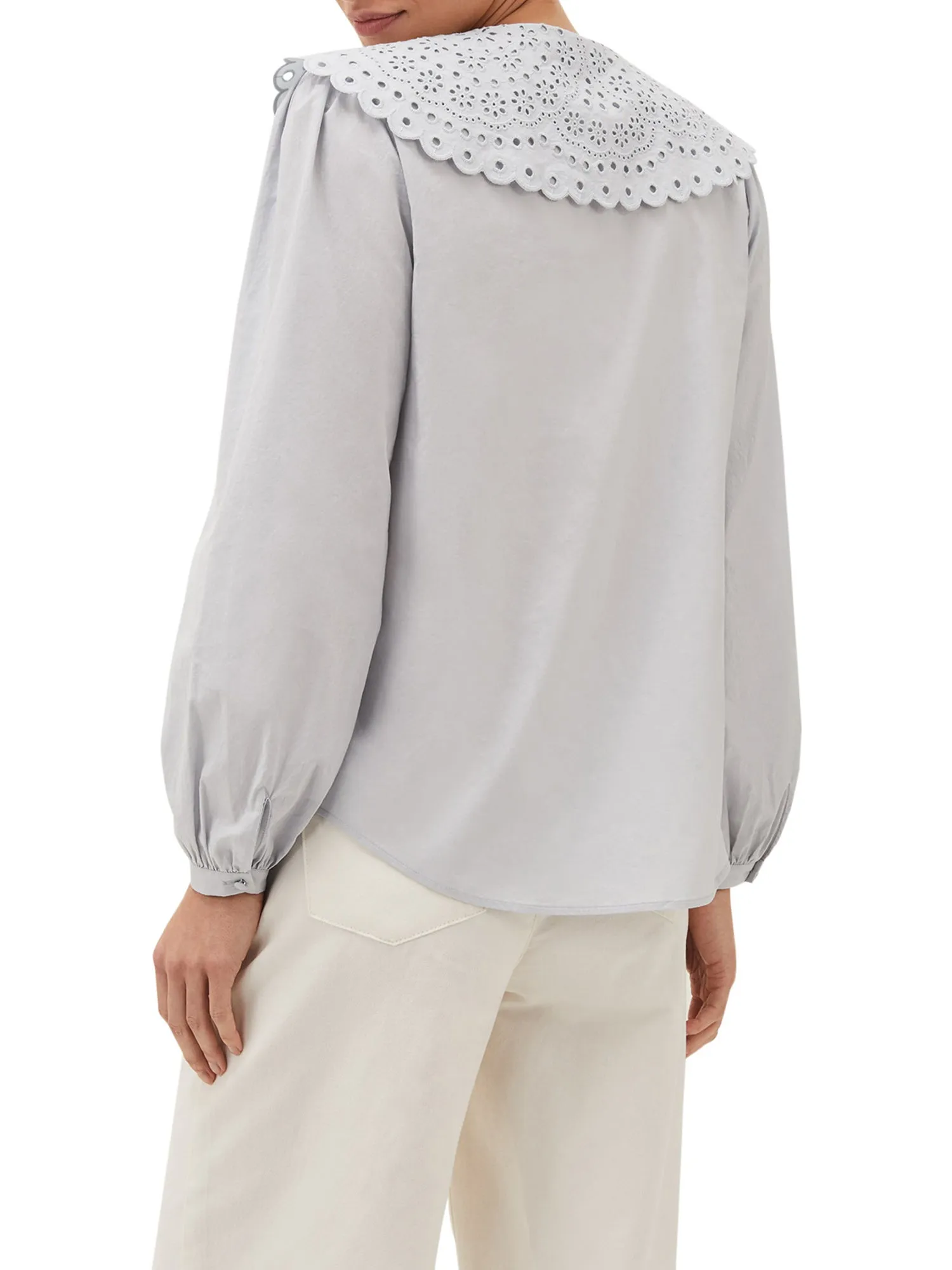 Amelia Oversized Embroidered Collar Blouse