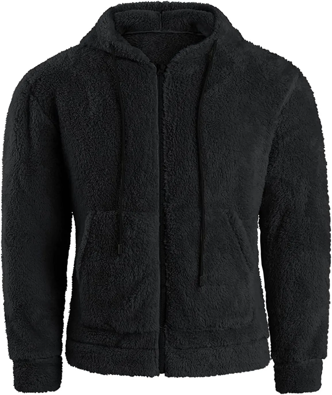 BIFUTON Winter Jackets for Men, Men's Outdoor Casual Fleece Sherpa Lined Full Zip Hooded Jacket Warm Heavyweight Winter Coats
