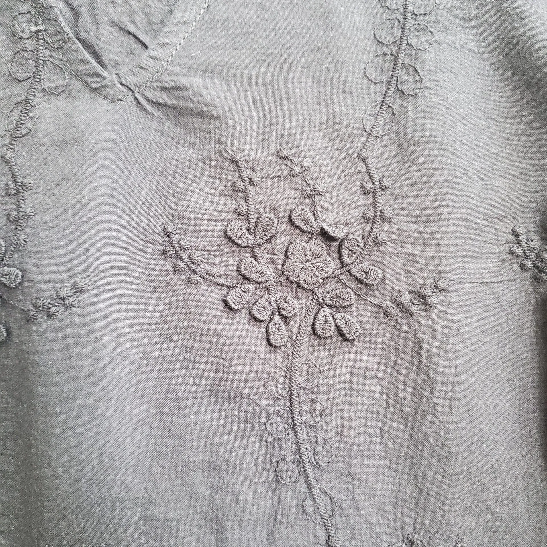 BLACK EMBROIDERED COTTON BLOUSE