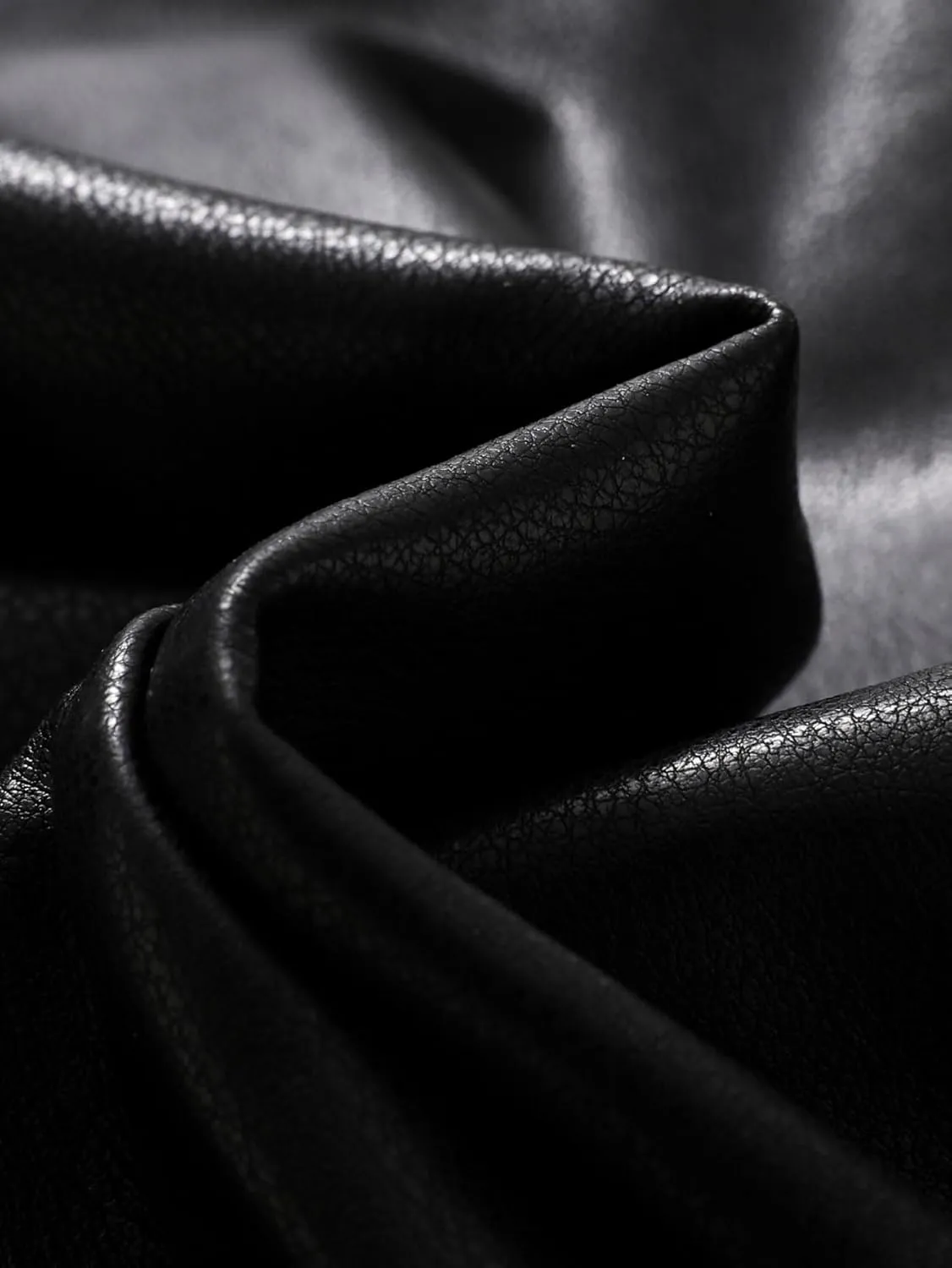Boys Black Faux Leather Joggers with Faux Fur Cuffs