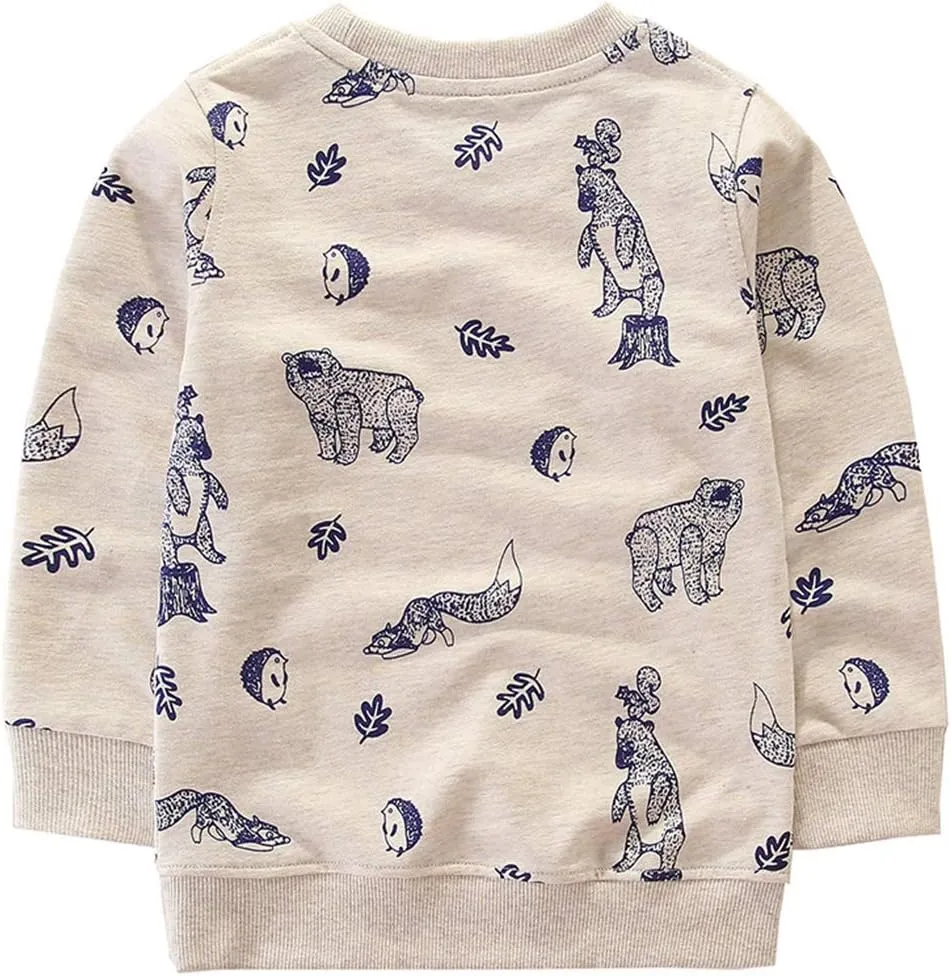 Bumeex Toddler Boy's Kids Crewneck Pullover Sweatshirts 2-7Year