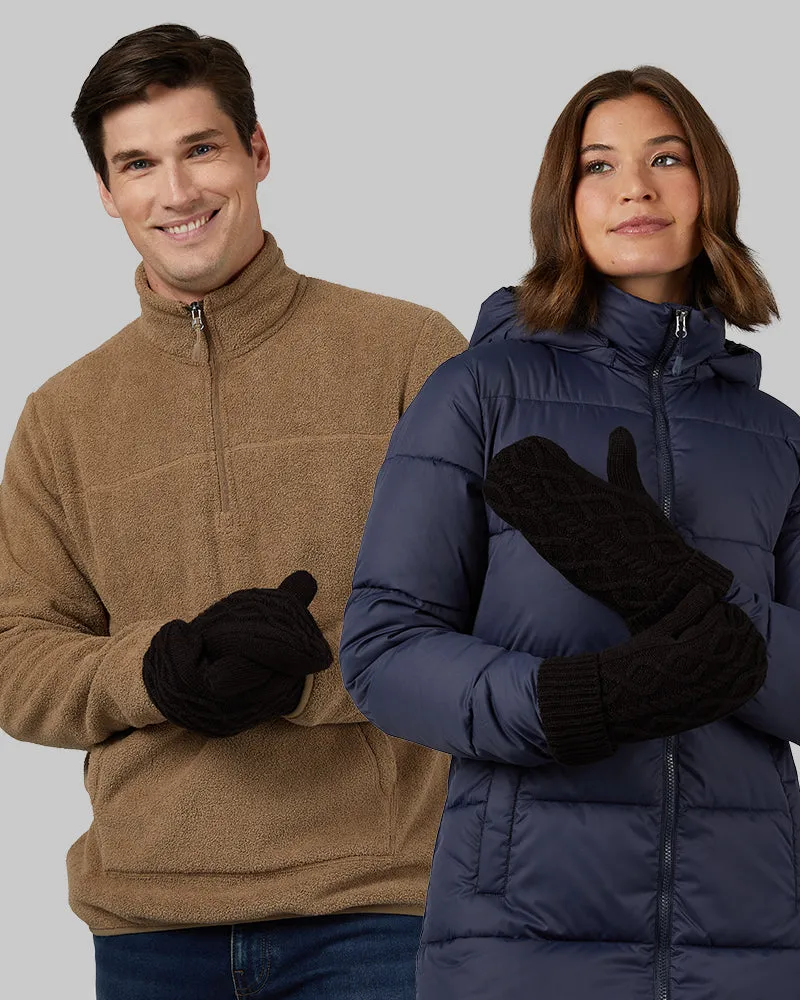 CABLE KNIT MITTENS