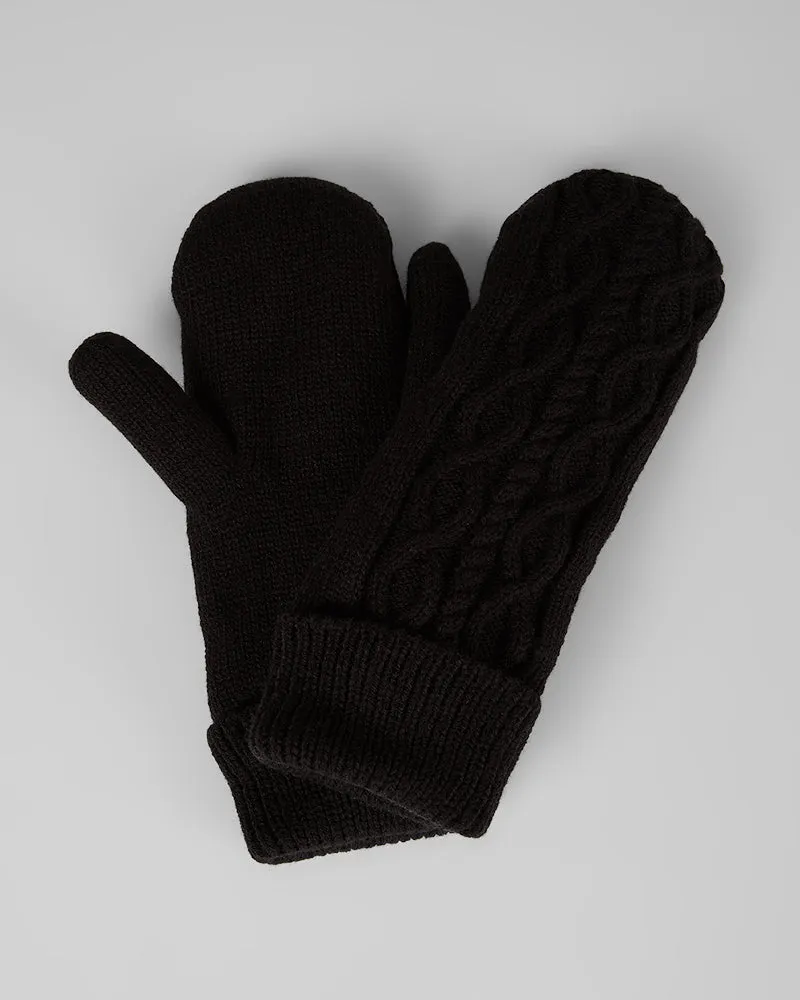 CABLE KNIT MITTENS