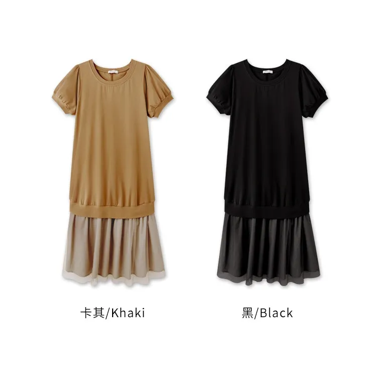 Casual Cotton Checks Gauze Layered Midi Dress