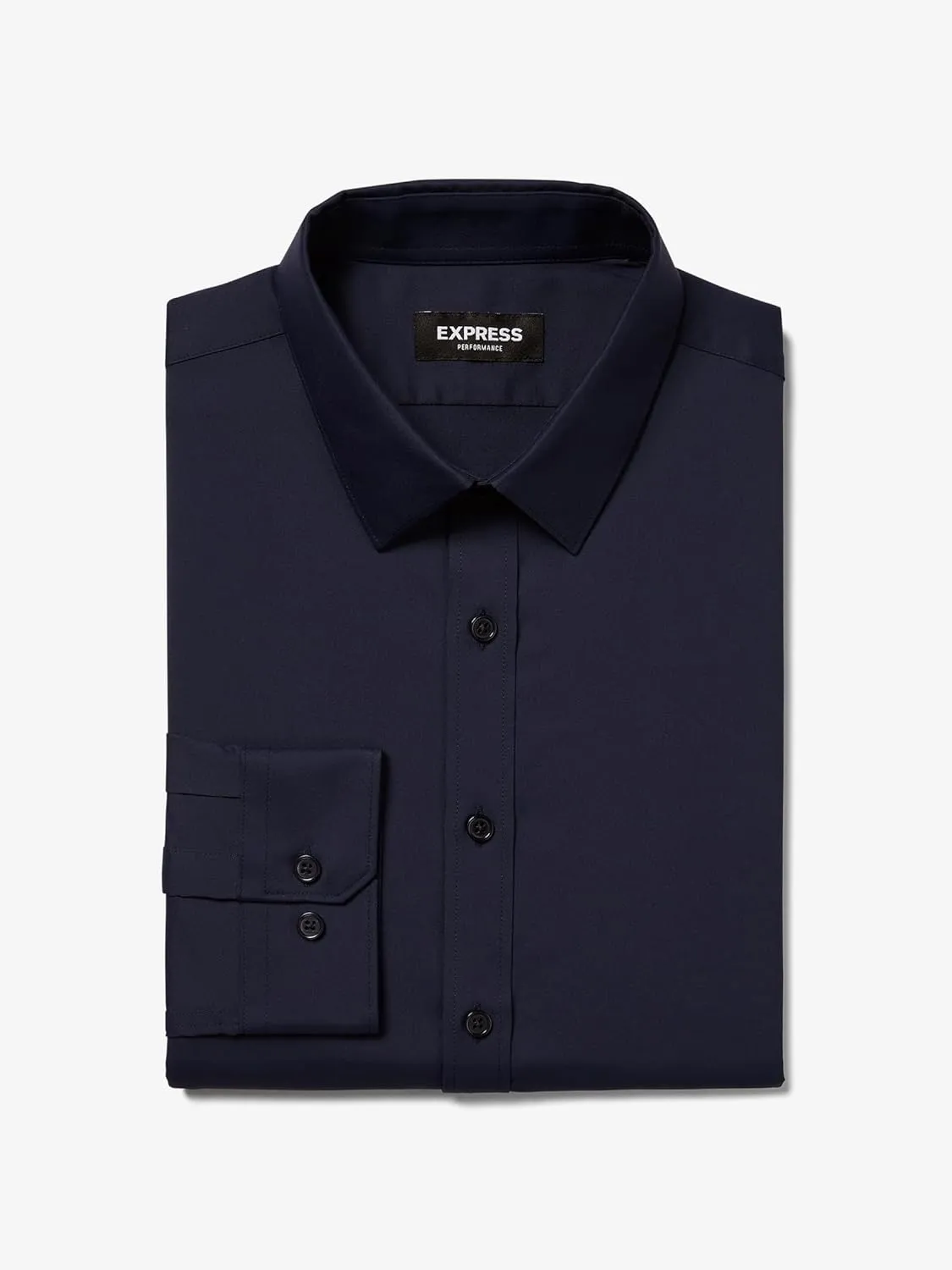 EXPRESS Mens Long Sleeve Slim Performance Solid Button UP Shirt