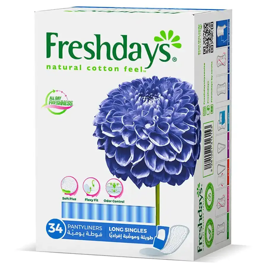 Freshdays Daily Liners Long Singles 34 Pads