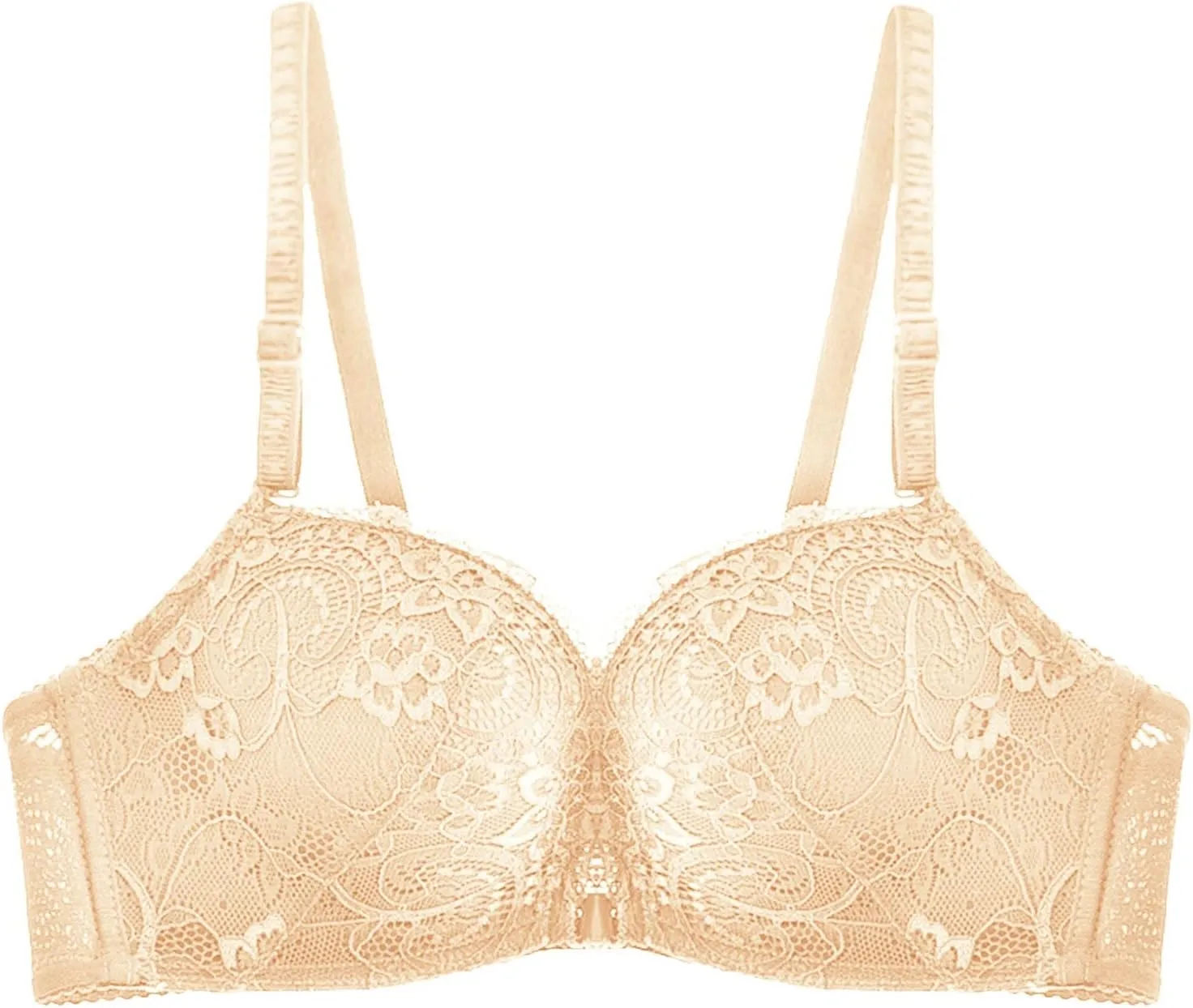 Front Close Lace Bra for Women, Push Up Wirefree Bra Sexy Lace Bra with Deep V Neck Seamless Comfort Brassiere