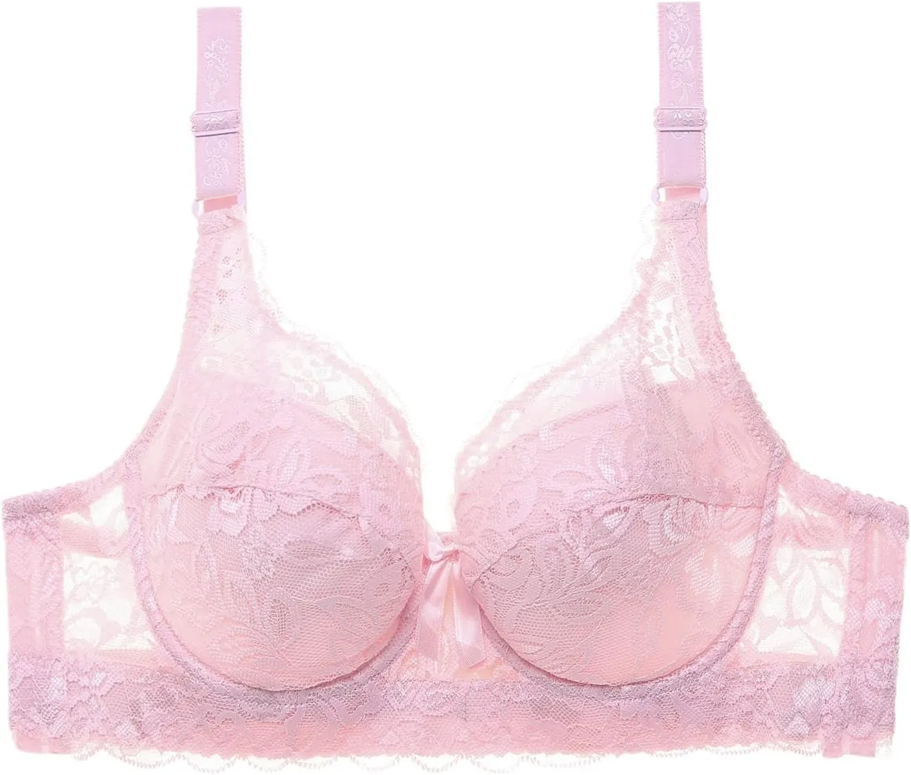 Lace Push Up Bras for Women V Neck Sexy T-Shirt Brassiere with Support Uplift Bra No Underwire Add Cup Size