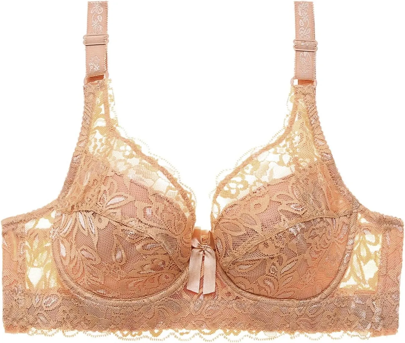 Lace Push Up Bras for Women V Neck Sexy T-Shirt Brassiere with Support Uplift Bra No Underwire Add Cup Size