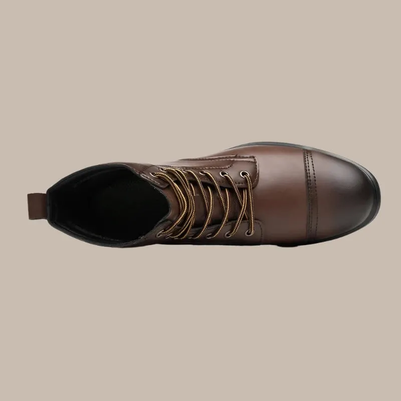 Leather Boots Plush Warm