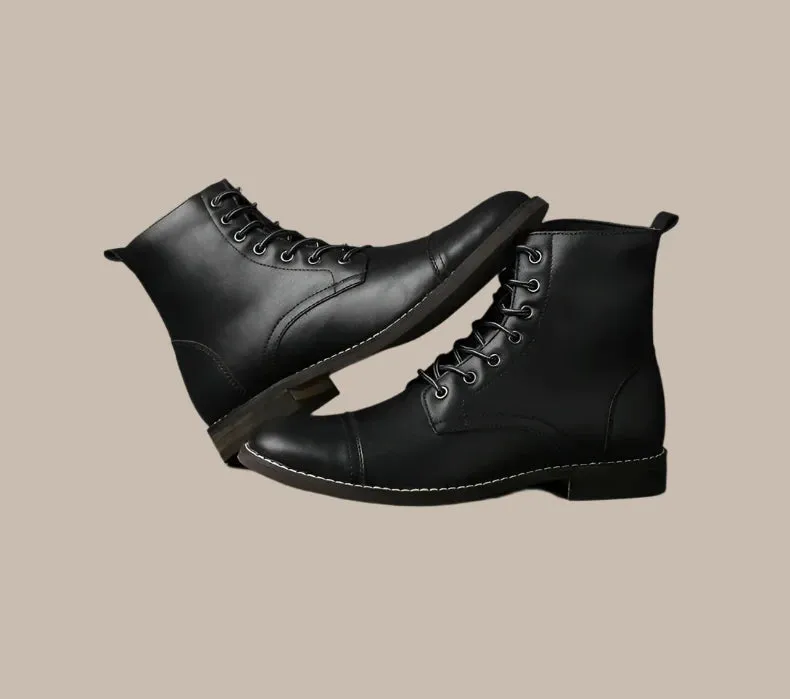 Leather Boots Plush Warm