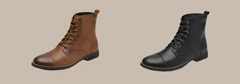 Leather Boots Plush Warm
