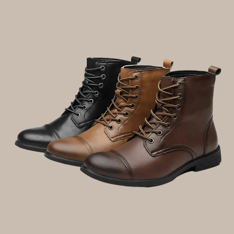 Leather Boots Plush Warm