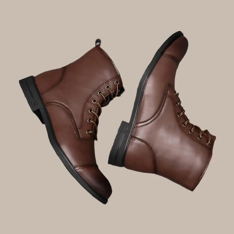 Leather Boots Plush Warm
