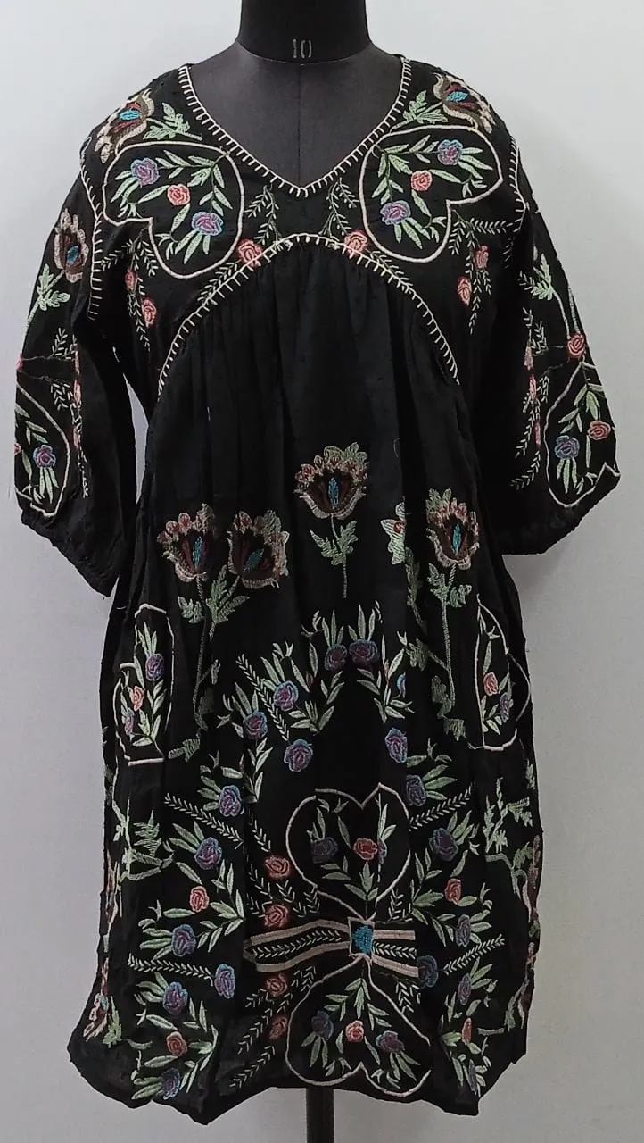 Lucknowy Chicken Cotton With Embroidery Work With Alia Cut Style