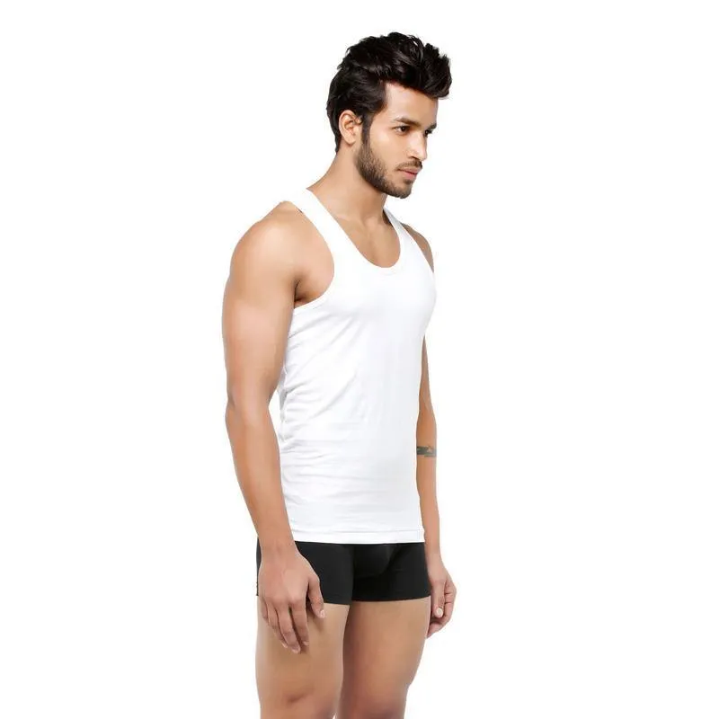 Men's Cotton White Ultra Soft Undershirt Vest- Pack Of 2
