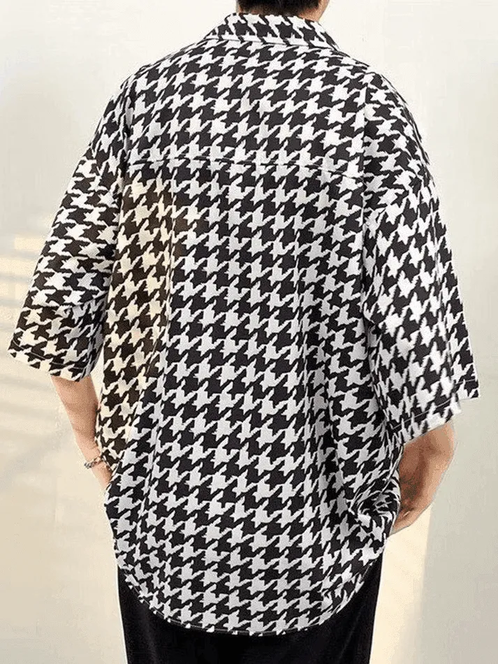 Men's Houndstooth Button Down Shirt