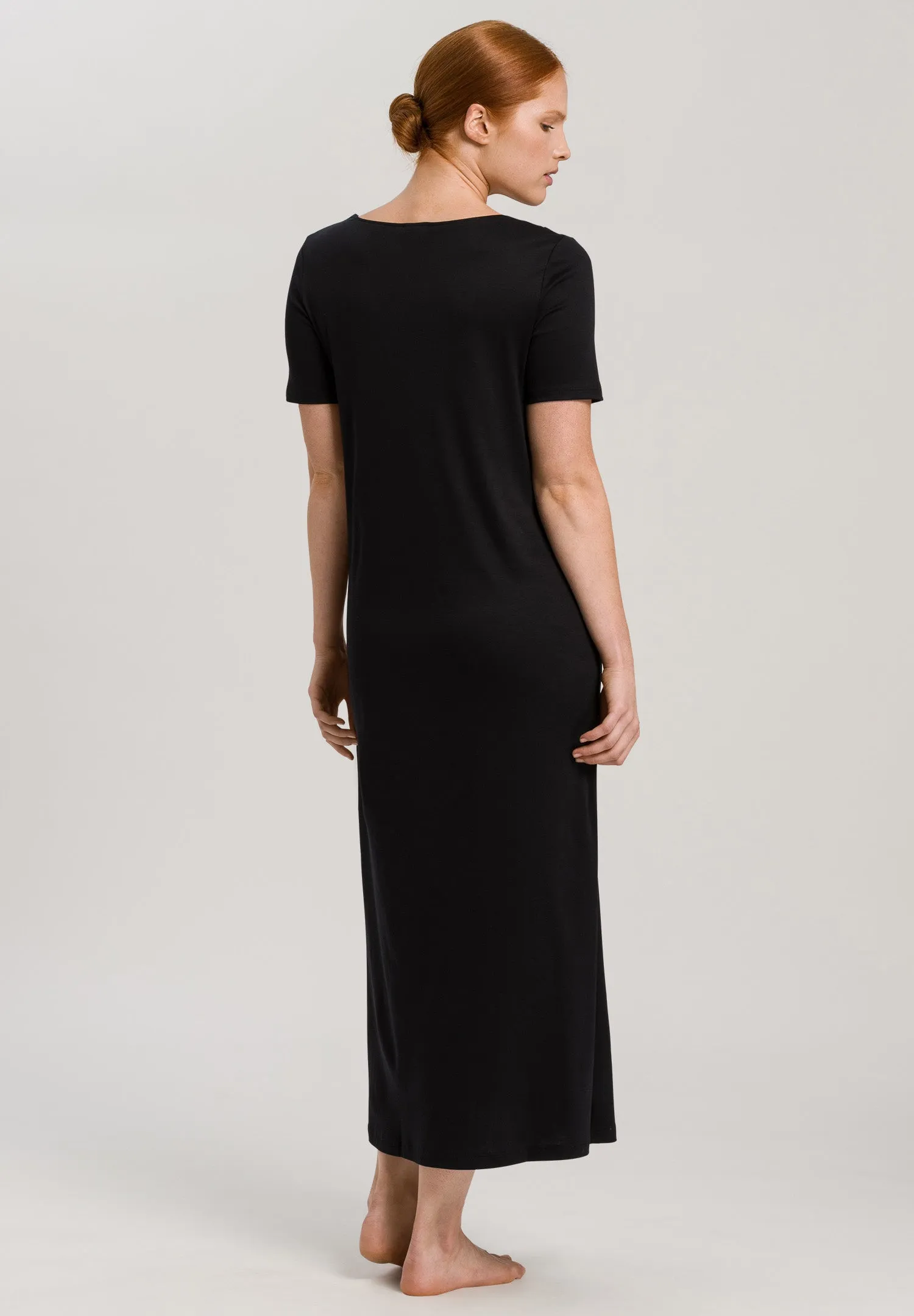 Moments Lace Trim Cotton Nightgown  | Black 77933-019