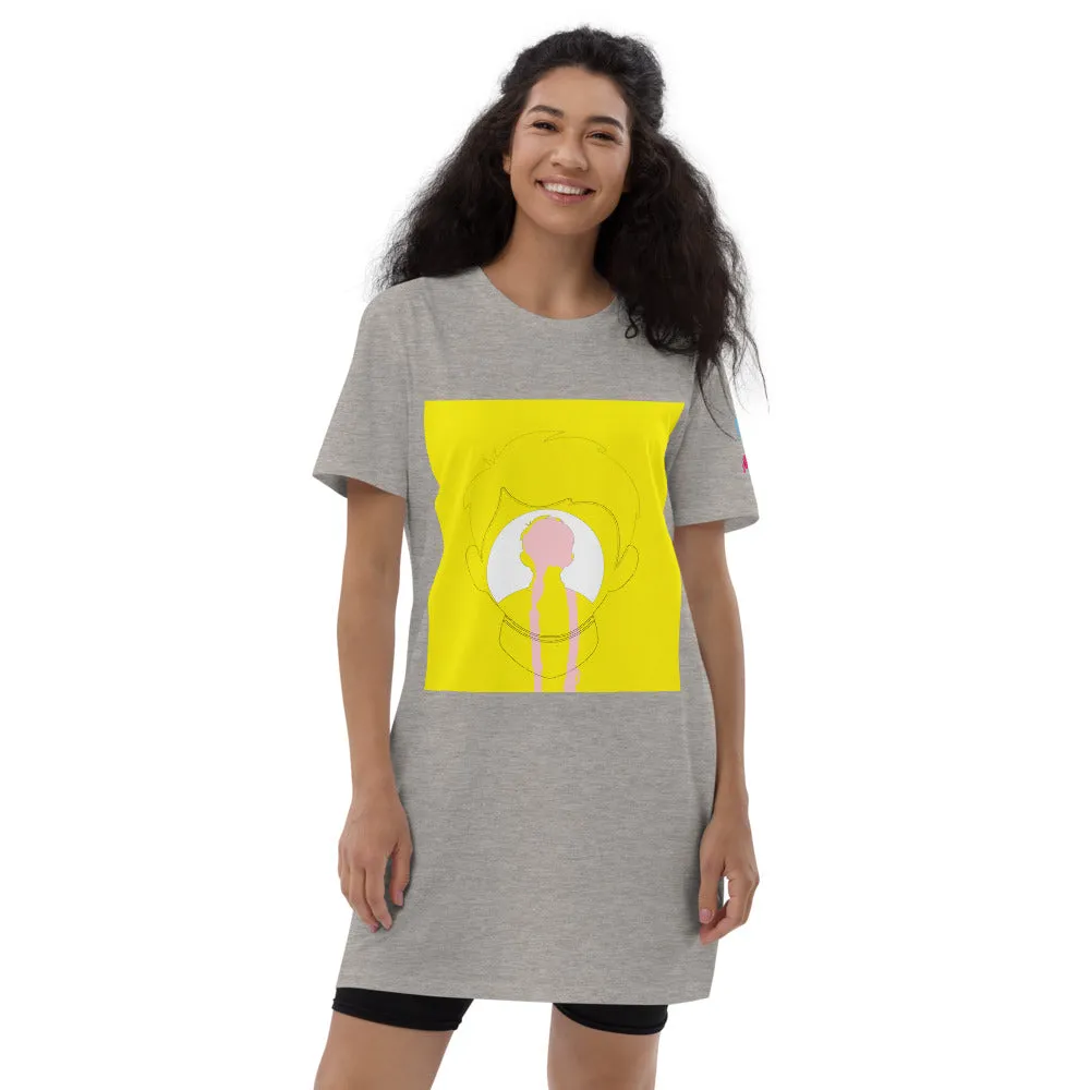 Pencil yellow  Organic cotton t-shirt dress