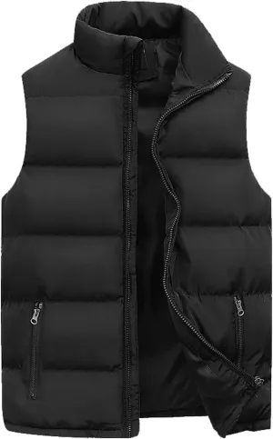 Puffer Vest Men, Men's Lightweight Puffer Vest, Water Resistant Outdoor Sleeveless Jacket, Quilted Windproof Outerwear