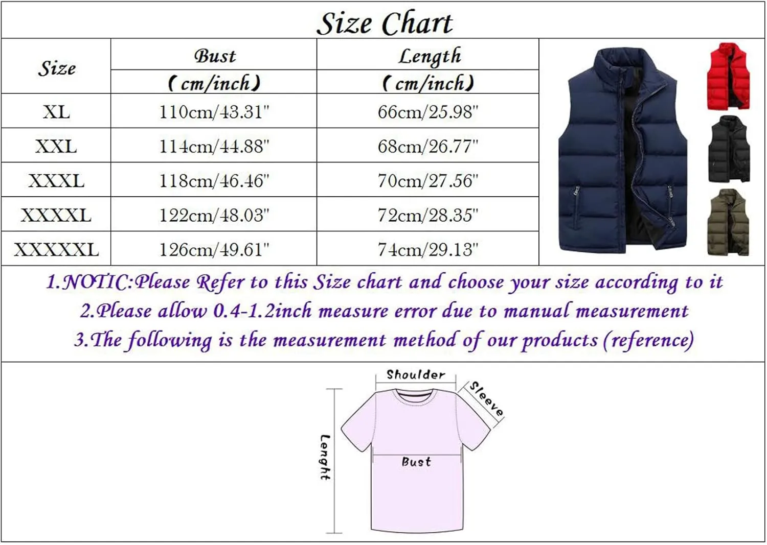 Puffer Vest Men, Men's Lightweight Puffer Vest, Water Resistant Outdoor Sleeveless Jacket, Quilted Windproof Outerwear