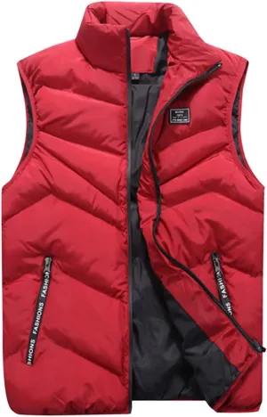 Puffer Vest Men, Men's Winter Warm Down Coats Vest Fashion Outdoor Waterproof Jacket Puffer Coats Vest Outerwear