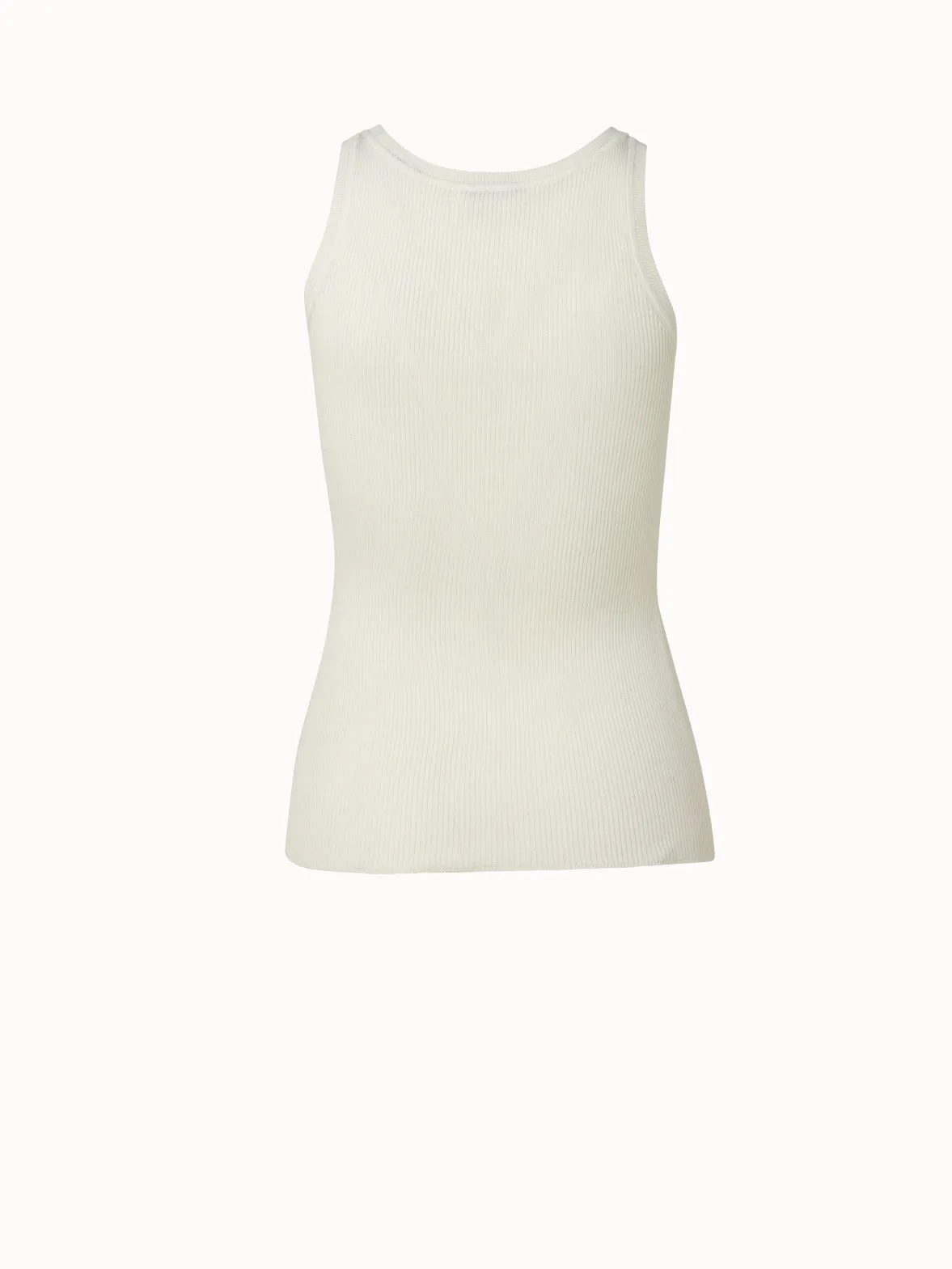 Silk Cotton Seamless Rib Knit Top