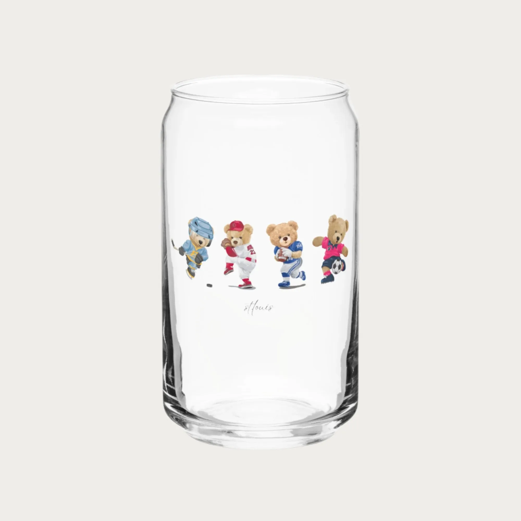 Sporty Bears Can Glass