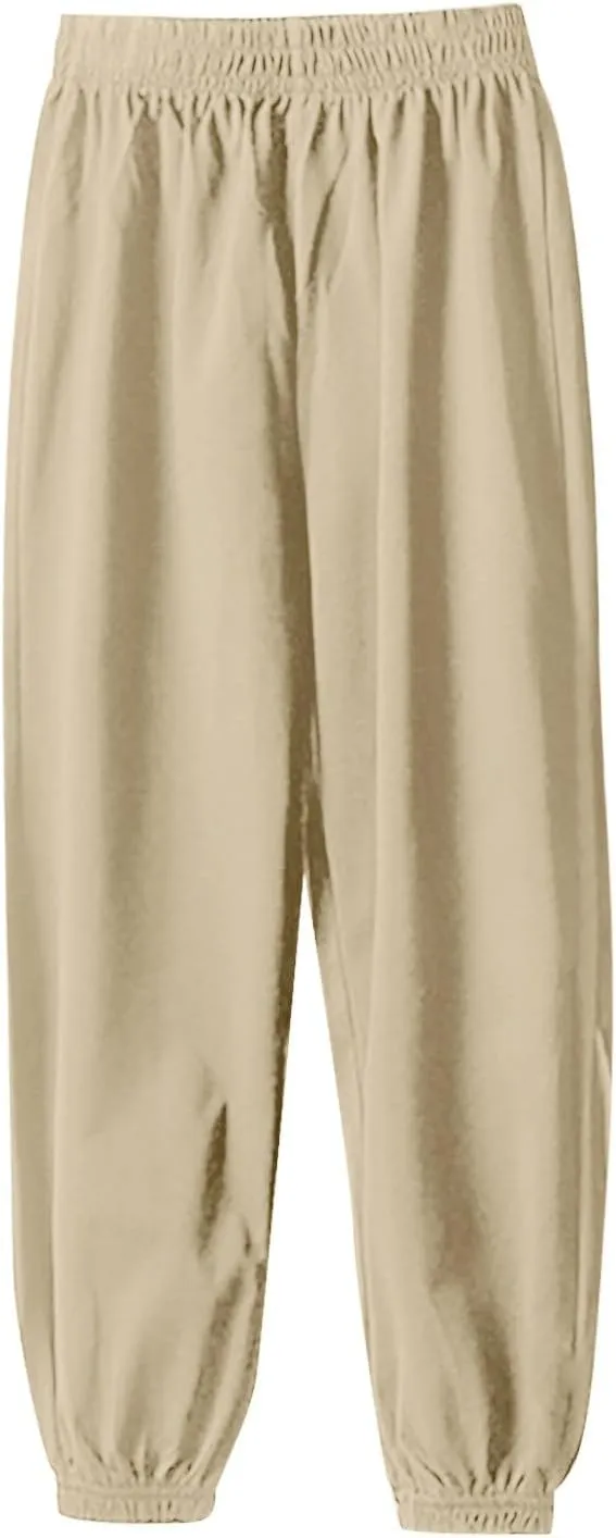 Toddler Girls Boys Sweatpants Elastic Waist Sports Pants Outdoor Recreation Loose Wide Leg Sporty Length