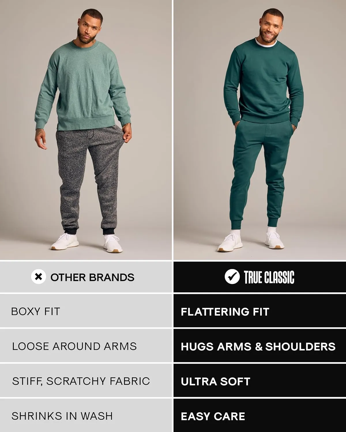 True Classic Mens Long Sleeve Tee Shirts - Classic Henley & Crew Neck Long Sleeve T Shirt - Regular and Tall Thermal Shirts