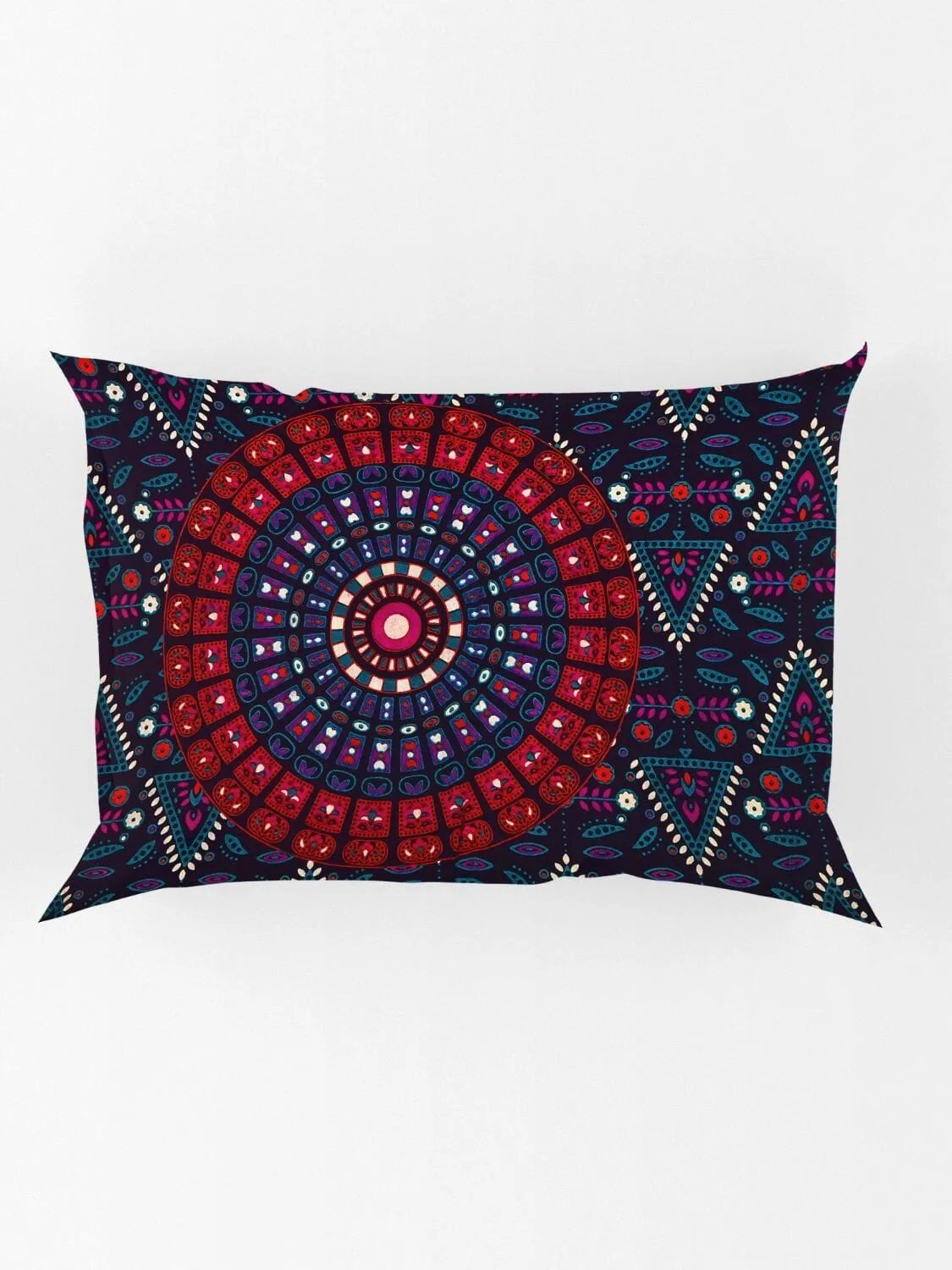 UniqChoice Purple Color 100% Cotton Badmeri Printed King Size Bedsheet With 2 Pillow Cover(D-1047NPurple)