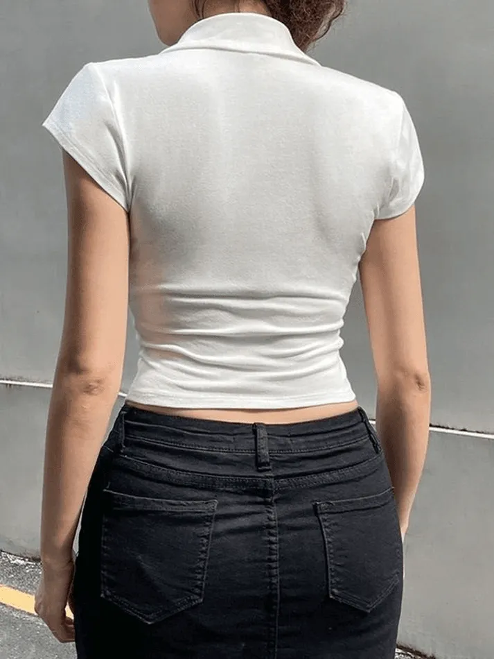 Uniwim ootd Pocket Button Down Cropped Blouse
