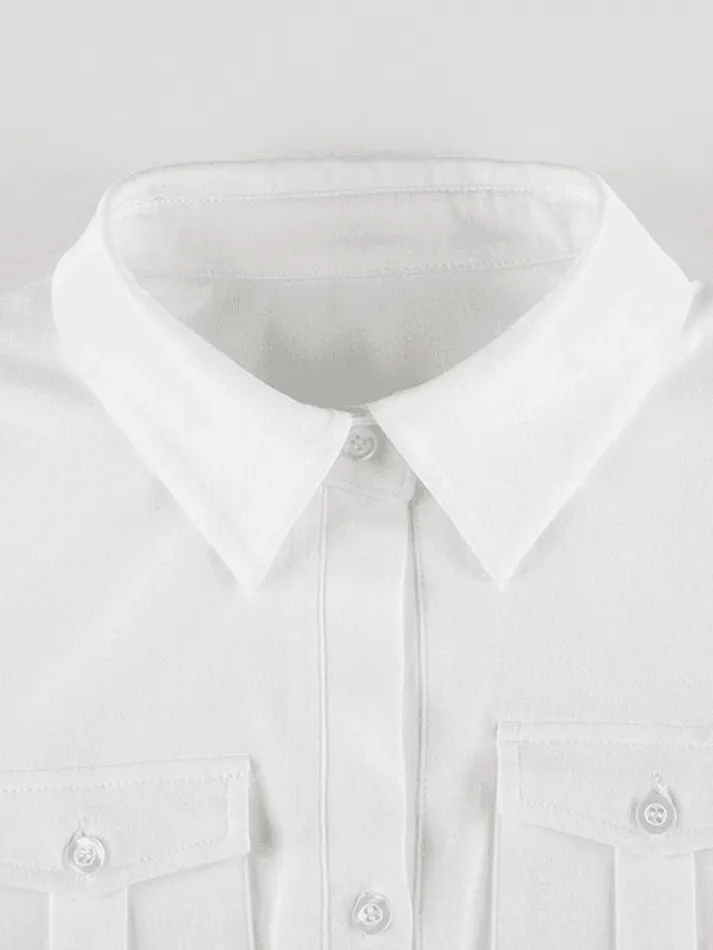 Uniwim ootd Pocket Button Down Cropped Blouse