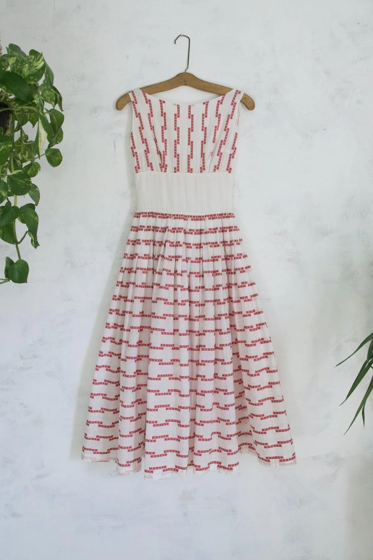 Vintage 50's Cotton Embroidered Day Dress