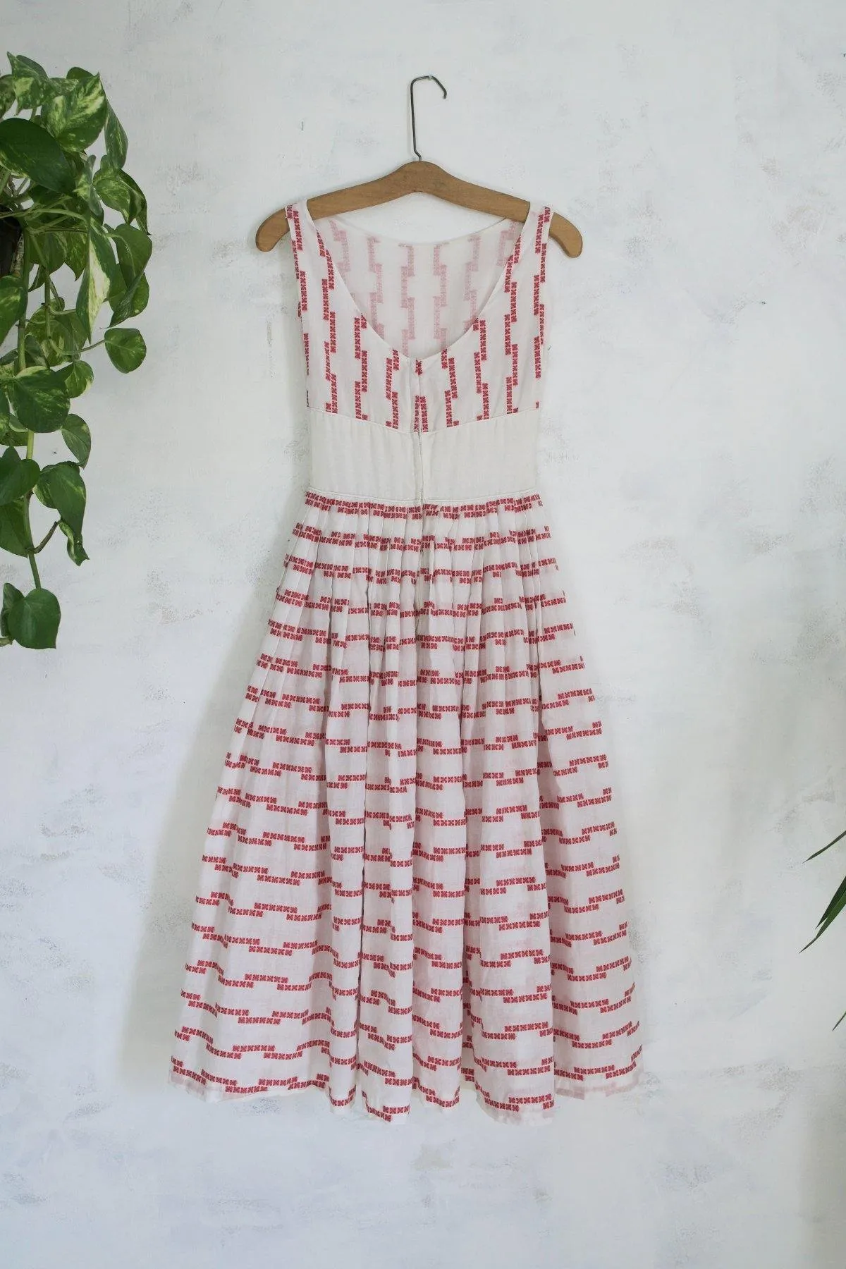 Vintage 50's Cotton Embroidered Day Dress