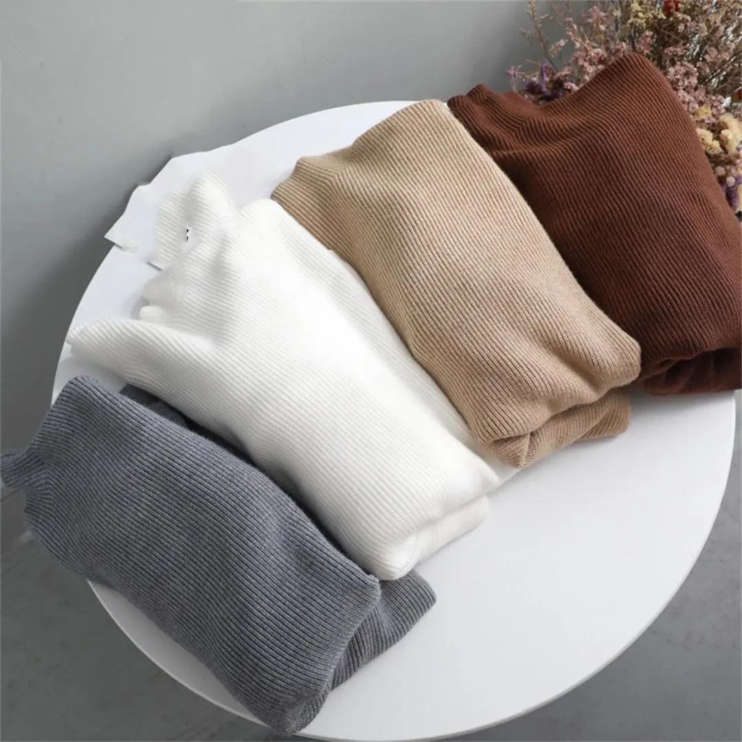 Women Style Loose Sweater Pullover Half Turtleneck Long Sleeve Oversized Knit Sweater