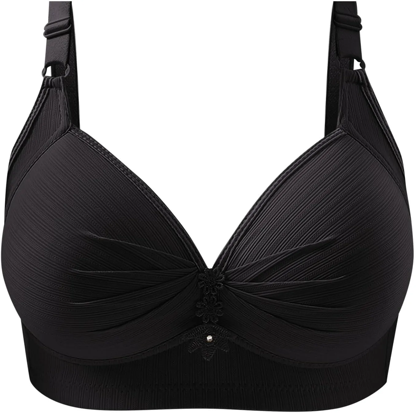 Womens Seamless Deep V Bras No Underwire Comfort Push Up Mesh Bras Wireless Bralette Everyday Bra