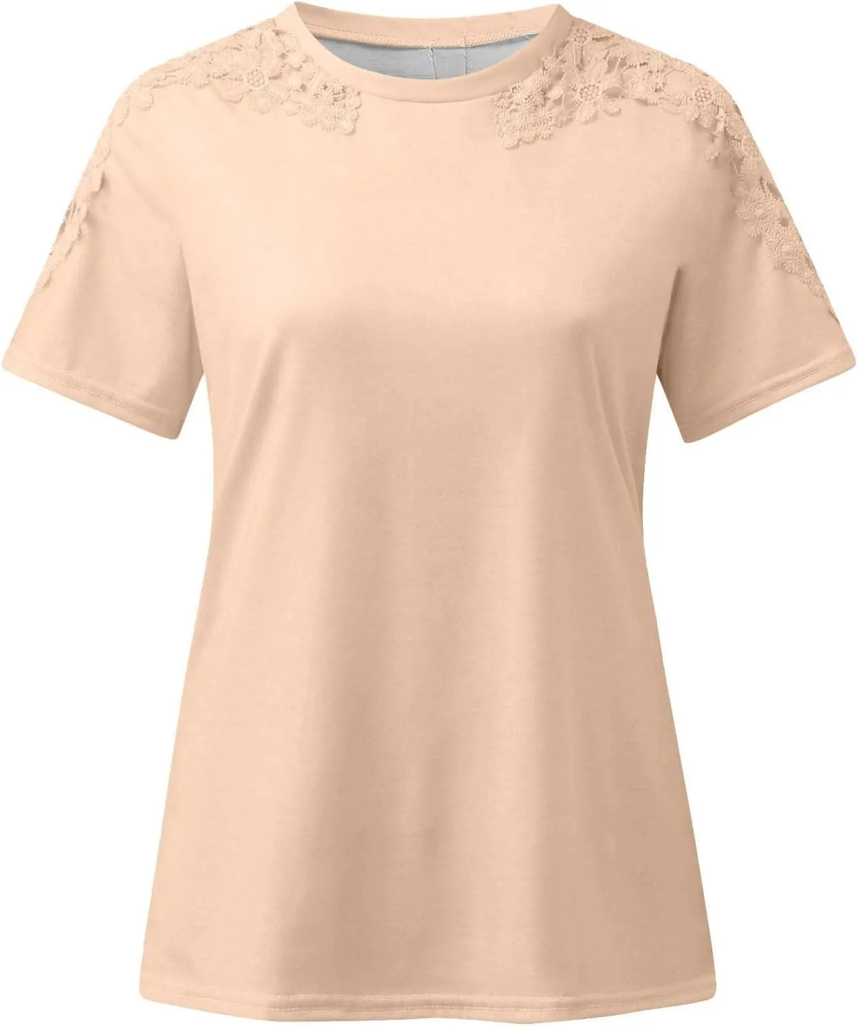 Womens Short Sleeve Lace Tops Under 10 Plus Size Trendy Casual Shirts Dressy Elegant Blouse Raglan Sleeve Tshirts